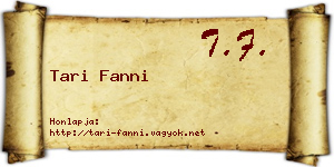 Tari Fanni névjegykártya